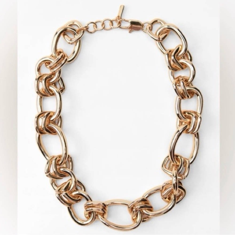 Zara Chunky Gold-tone Chain Necklace NWT